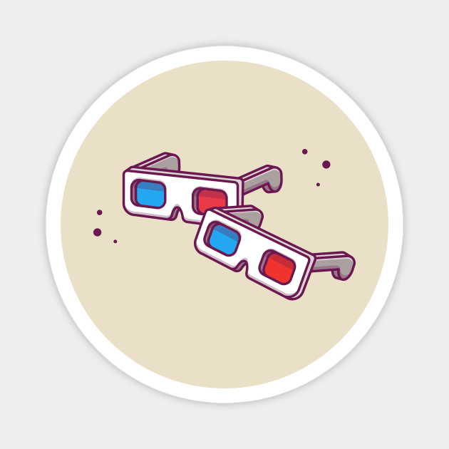 glasses 3D Movie Cartoon Magnet by Catalyst Labs